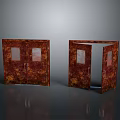 Double Doors With Textured Surface And Glass Panels In Open And Closed States Design