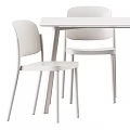 Modern Dining Table Set With Black White Chairs And Sleek Design For Home Dining 3d model