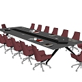 Modern Conference Table and Chair Office Chair Long Conference Table 3d model