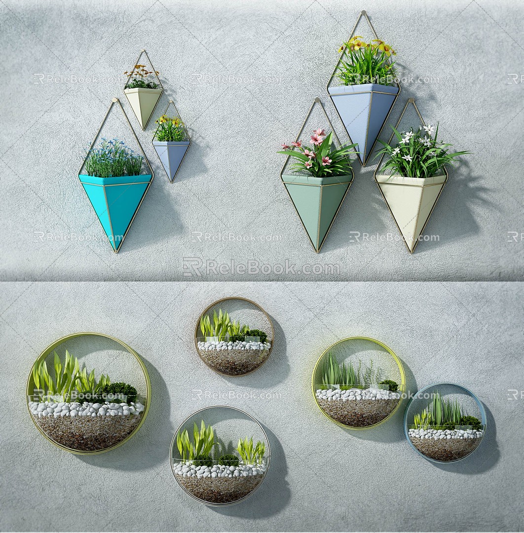 Nordic Wall Decoration Plant Wall Decoration Pendant 3d model