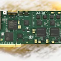 Detailed View Of Green Printed Circuit Board With Electronic Components And Chips