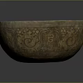 Elegant Traditional Decorative Bowl With Intricate Carved Patterns For Daily Use