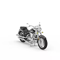 Stylish Classic Black and Silver Motorcycle with Chrome Exhaust Leather Seat and Cruiser Design