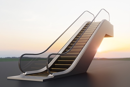 Automatic escalator Commercial elevator 3d model