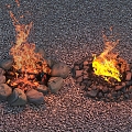 fire pile flame bonfire 3d model