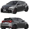 Toyota Sporty Gray Car Exterior Design With Performance Features And Red Accents