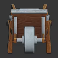 Garden Wooden Wheelbarrow With Metal Wheel And Sturdy Wooden Frame Design
