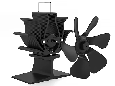 Black Fan Blade And Support Bracket Accessory For Home Appliances 3d model