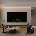 Modern Living and Dining Room Interior With Sofa Coffee Table Pendant Light And Bookshelves