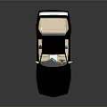 Black Sports Car With Sleek Design Transparent Windows Light Colored Seats And White Wheels