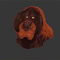 Orangutan Head Sculpture With Brown Body And Orange Mane Artistic Decor