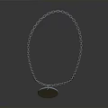 Elegant Silver Chain Necklace With Round Engraved Pattern Pendant 3d model