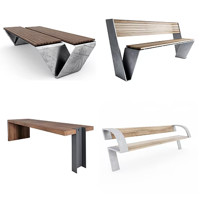 Modern Outdoor Chair Park Rest Chair 3d model