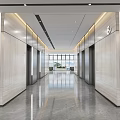 Modern elevator hall aisle rest area 3d model