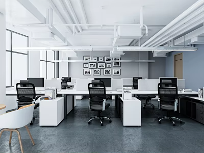 modern public office area office 3d model