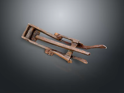 Antique Rusted Metal Sculpture Carving Tool with Traditional Craft Features 3d model