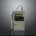 White Nuclear Radiation Detector With Digital Display Control Buttons And Cable 3d model