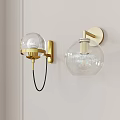 Decorative Modern Wall Lamps With Glass Shades And Gold Metal Brackets For Indoor Home Decor