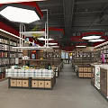 Well Organized Department Store Interior With Shelves Full Of Diverse Products And Bright Lighting