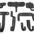 Black Versatile Hooks With Various Designs For Home Organization And Storage 3d model