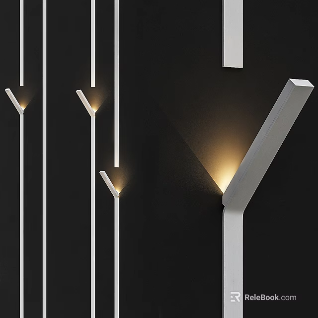 Modern Wall Mounted Sconces With Sleek Metallic Design And Warm Lighting 3d model 