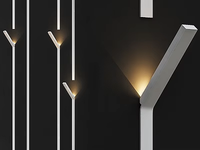 Modern Wall Mounted Sconces With Sleek Metallic Design And Warm Lighting 3d model