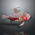 3D Fish Shaped Decorative Ornament With Colorful Layered Artistic Design And Unique Structure
