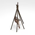 Stone Wood Handmade Decoration Tapered Wooden Frame With Carved Stone Figure And Top Ornament