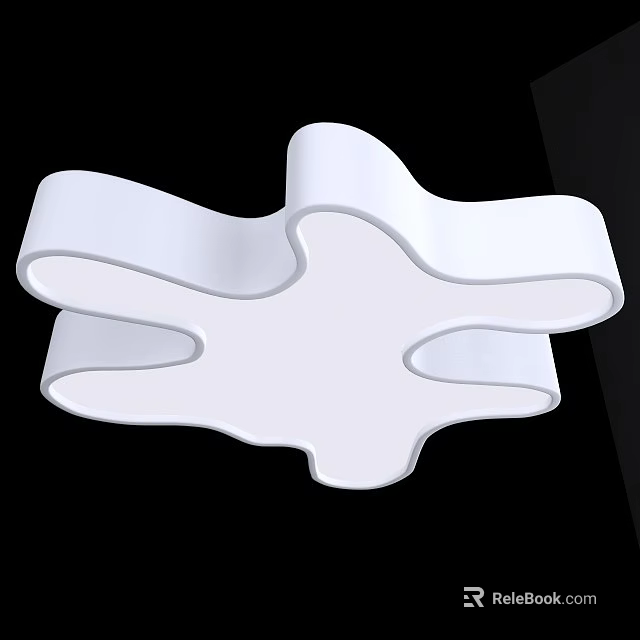 Modern White Ceiling Light With Unique Curved Design For Home Interiors 3d model