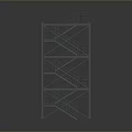 Detailed Multi Level Metal Staircase With Railings For Industrial Building Model
