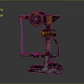 Vintage Rusty Mechanical Equipment With Gear Chain And Metal Base Structure