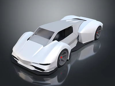White Futuristic Sports Car With Sleek Aerodynamic Design And Sporty Wheels 3d model