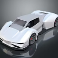 White Futuristic Sports Car With Sleek Aerodynamic Design And Sporty Wheels