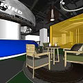 Fitness Gym Interior With Wooden Floor Blue Ceiling Green Plant Decorations Dumbbells And Fitness Balls