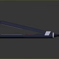 Sleek Hair Straightener With Dark Blue Body Silver Accents Digital Display And Reflective Base