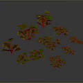 Green Plants With Various Leaf Shapes And Fresh Foliage Collection 3d model