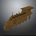 Vintage Brown Steam Train Model Classic Locomotive with Detailed Carriage and Multiple Wheels
