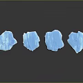 Four Stylish Ice Blue Pendants With Ice Shaped Design On Black Background