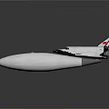 White Space Shuttle Model With Rocket Booster And Red Logo Detailed Display View 3d model