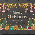 Festive Christmas And New Year Decorations With Trees Gifts And String Lights