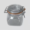 Clear Glass Storage Jar With Metal Clamp And Orange Seal Ring