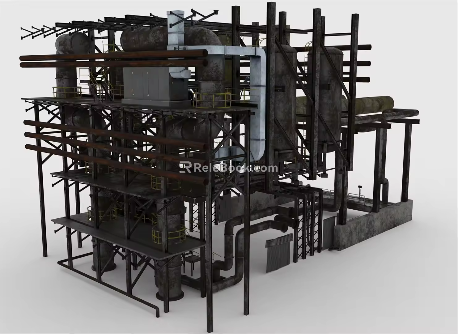 Modern pipeline plant pipeline structure 3d model