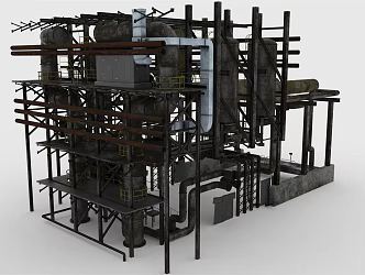 Modern pipeline plant pipeline structure 3d model
