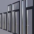 Casement Windows Various Styles In Black And White With Single Double Panel Designs 3d model