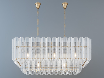 Modern Crystal Chandelier Fashion Simple Metal Crystal Chandelier 3d model