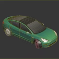 Modern Teal Sedan with Sleek Body Dark Roof White Wheels and 3D Rendered Reflection