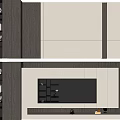 Modern Minimalist Living Room Background Wall With TV Cabinet And Storage Units