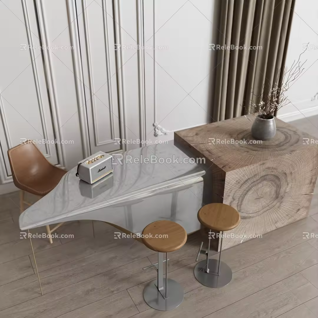 Modern Bar Table Water Bar Table and Chair 3d model