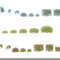 Diverse Plant Combinations With Shaped Shrubs Trees Various Sizes And Colorful Foliage