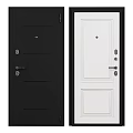Black and White Hinged Doors With Contemporary Panel Design For Home Entrance